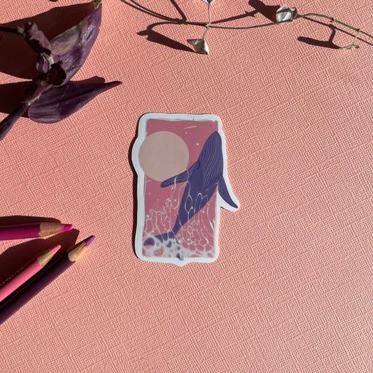 Jumping Sky Whale Sticker